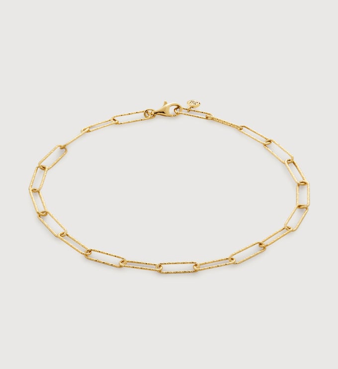 Gold Vermeil Alta Textured Mini Chain Bracelet - Monica Vinader