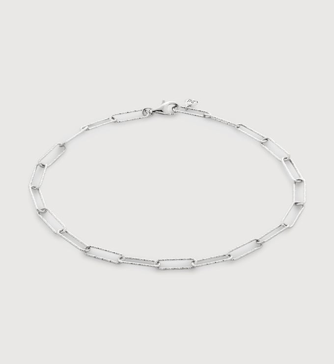 Sterling Silver Alta Textured Mini Chain Bracelet - Monica Vinader