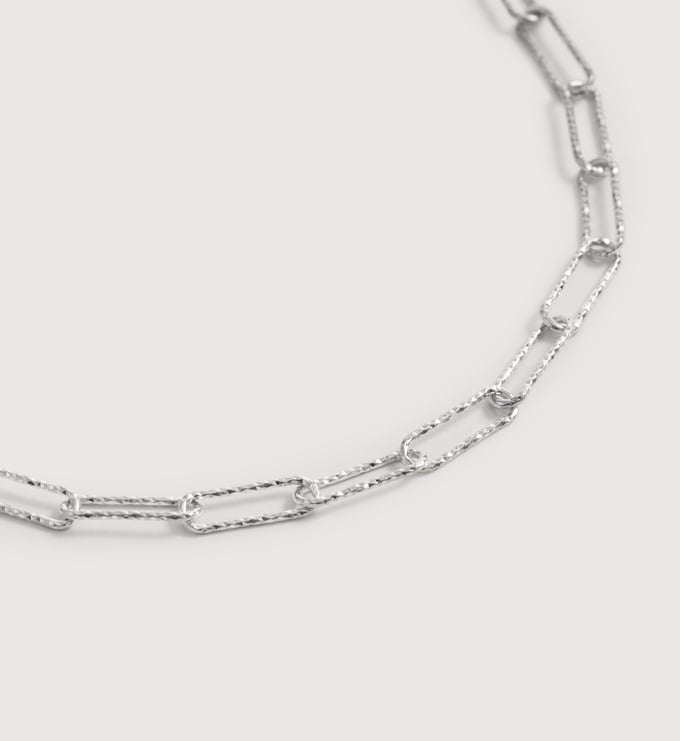 Sterling Silver Alta Textured Chain Necklace 18' - Monica Vinader
