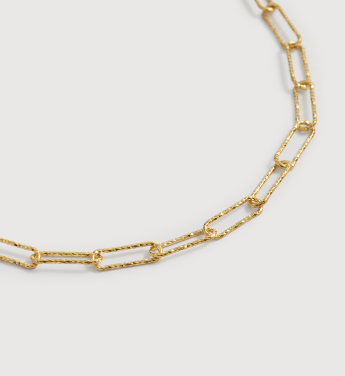 Gold Vermeil Alta Textured Chain Necklace 18' - Monica Vinader