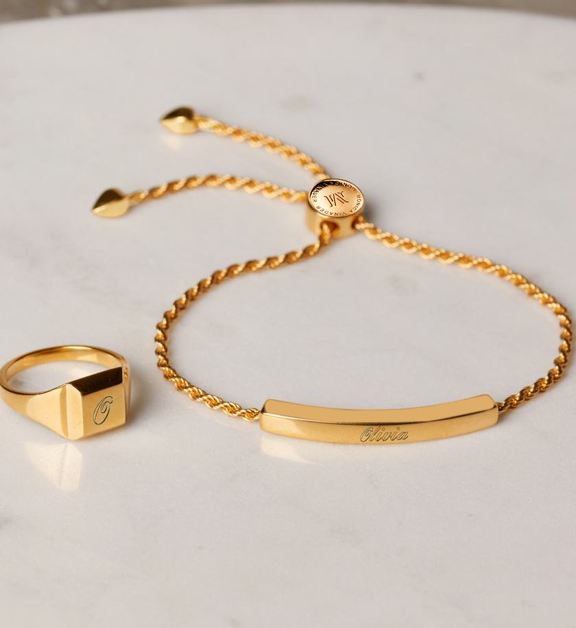 Linear Chain Bracelet in 18ct Gold Vermeil on Sterling Silver