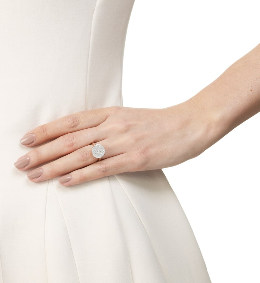 Ava Disc Ring in 18ct Rose Gold Vermeil On Sterling Silver and Diamond