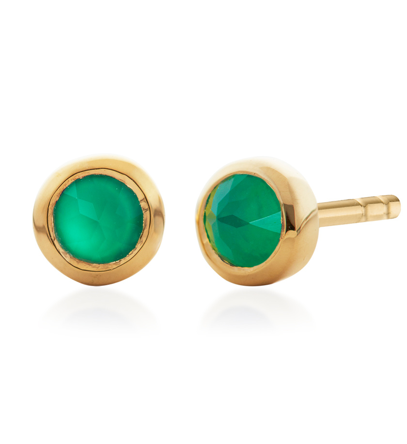Mini Gem Stud Earrings in 18ct Gold Vermeil on Sterling Silver with