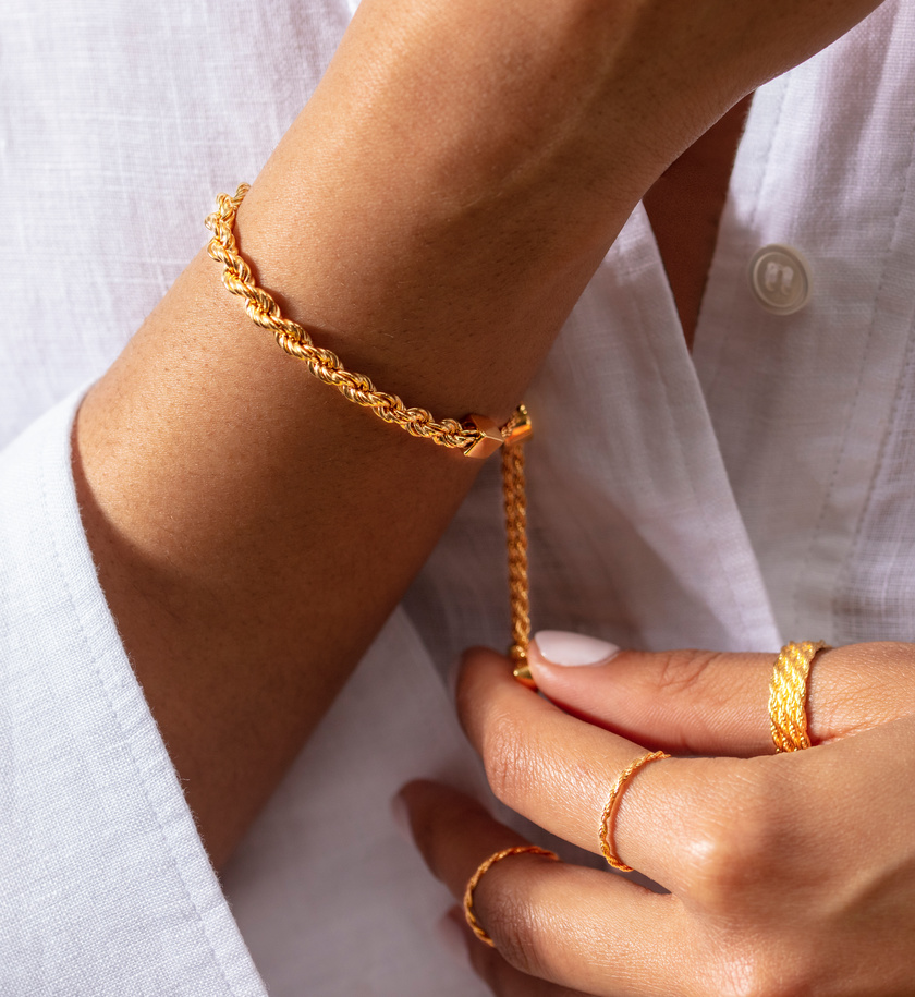 Corda Friendship Chain Bracelet in 18k Gold Vermeil on Sterling Silver