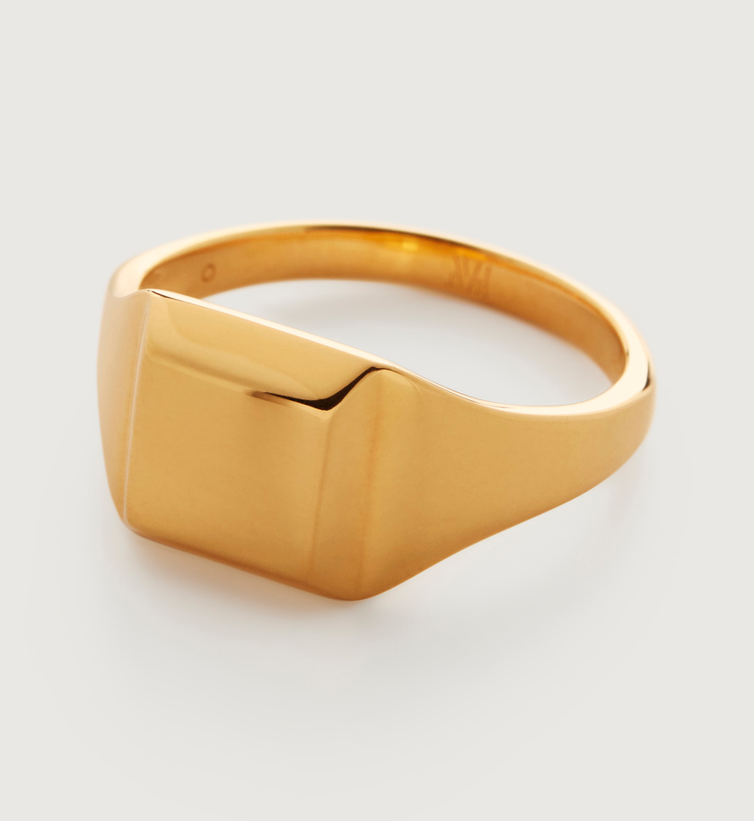 Signature Signet Ring in 18k Gold Vermeil on Sterling Silver ...
