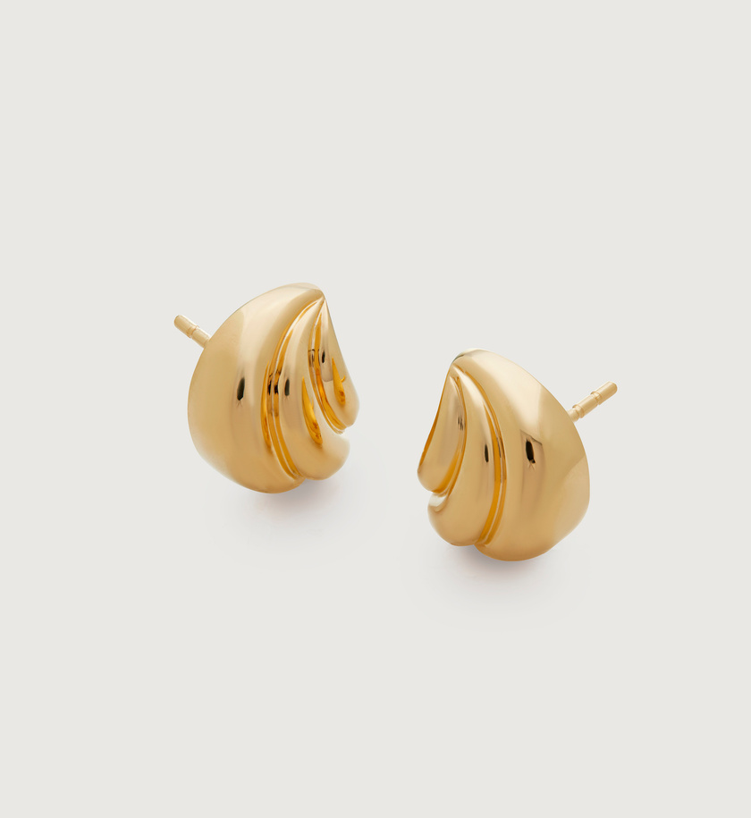 Swirl Stud Earrings in 18k Gold Vermeil on Sterling Silver | Jewellery ...