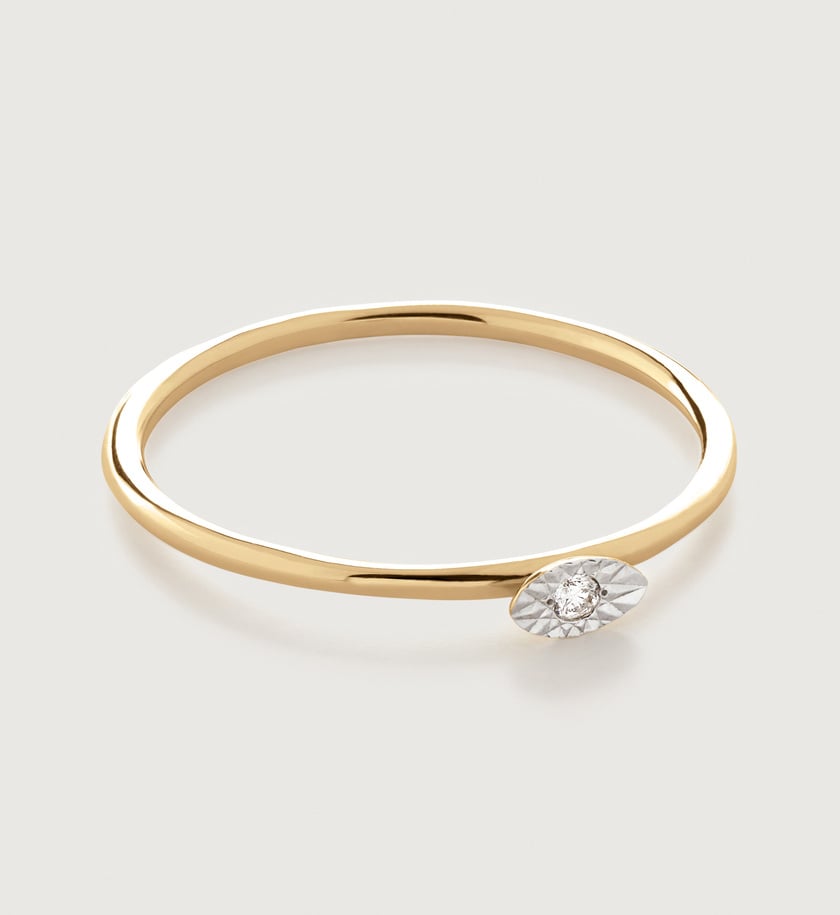 Marquise Peridot and Diamond Stacker Ring 9ct Yellow Gold main image 1