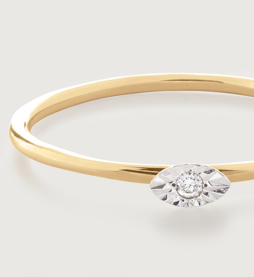 Marquise Peridot and Diamond Stacker Ring 9ct Yellow Gold main image 0
