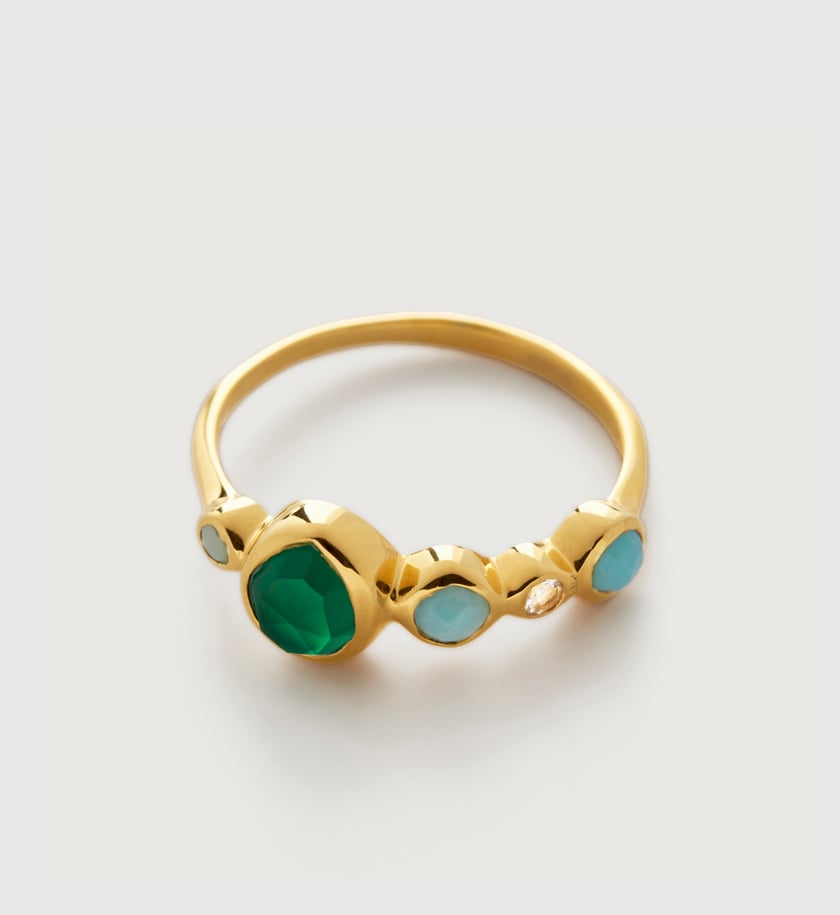 MV Siren™ Bezel Multi Gemstone Ring in 18k Gold Vermeil on Sterling ...