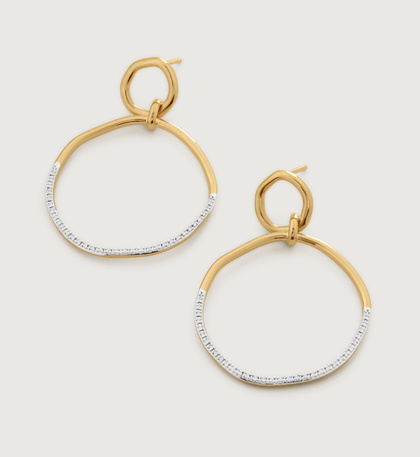 Riva Diamond Ripple Cocktail Earrings in 18k Gold Vermeil on Sterling ...