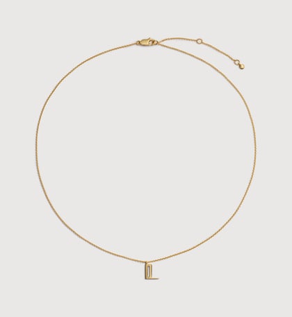 Initial L Chain Necklace in 18k Gold Vermeil on Sterling Silver ...
