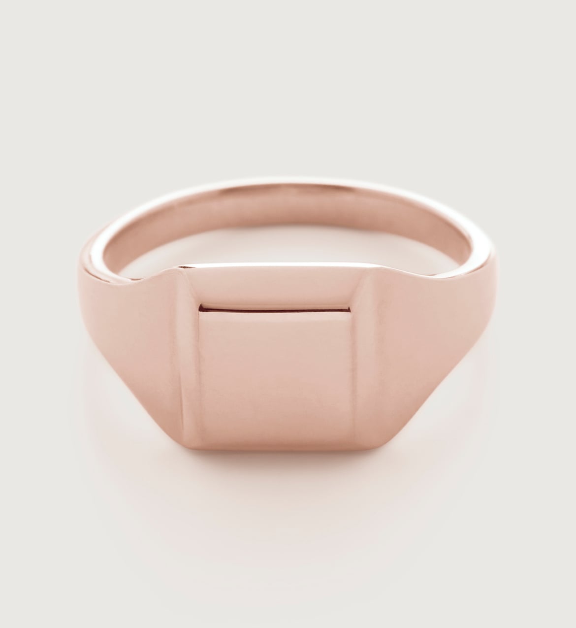Signature Signet Ring in 18ct Rose Gold Vermeil On Sterling Silver