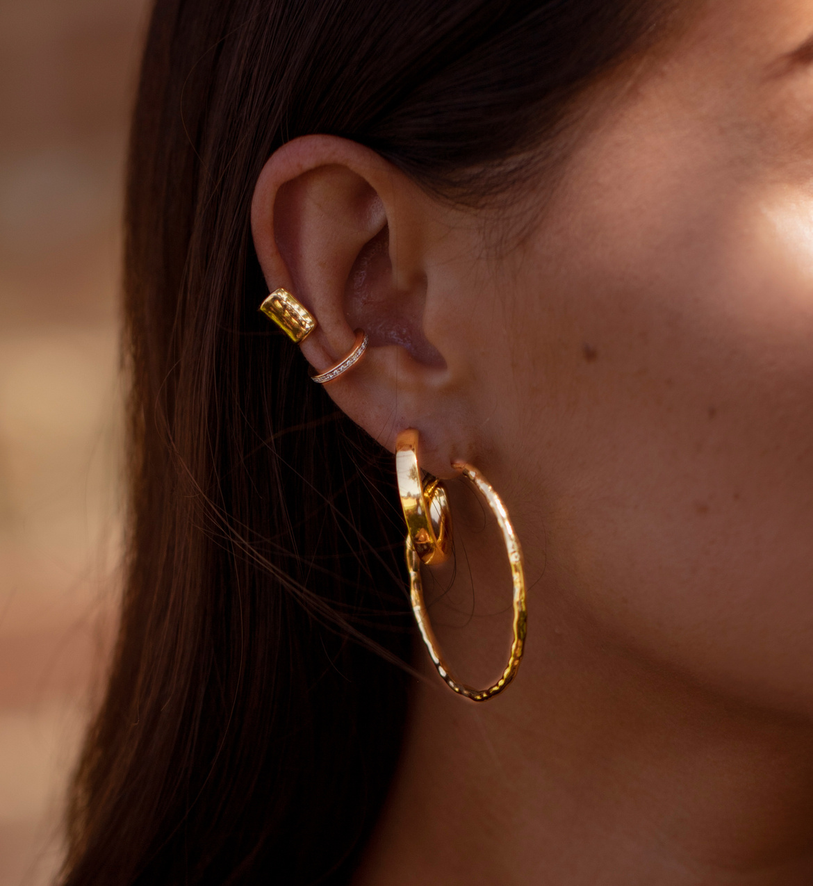 Fiji Medium Hoop Earrings in 18ct Gold Vermeil on Sterling Silver