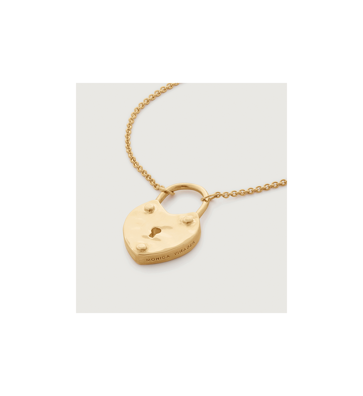 Heart Padlock Fine Chain Necklace 4146cm/1618' in 18k Gold Vermeil on