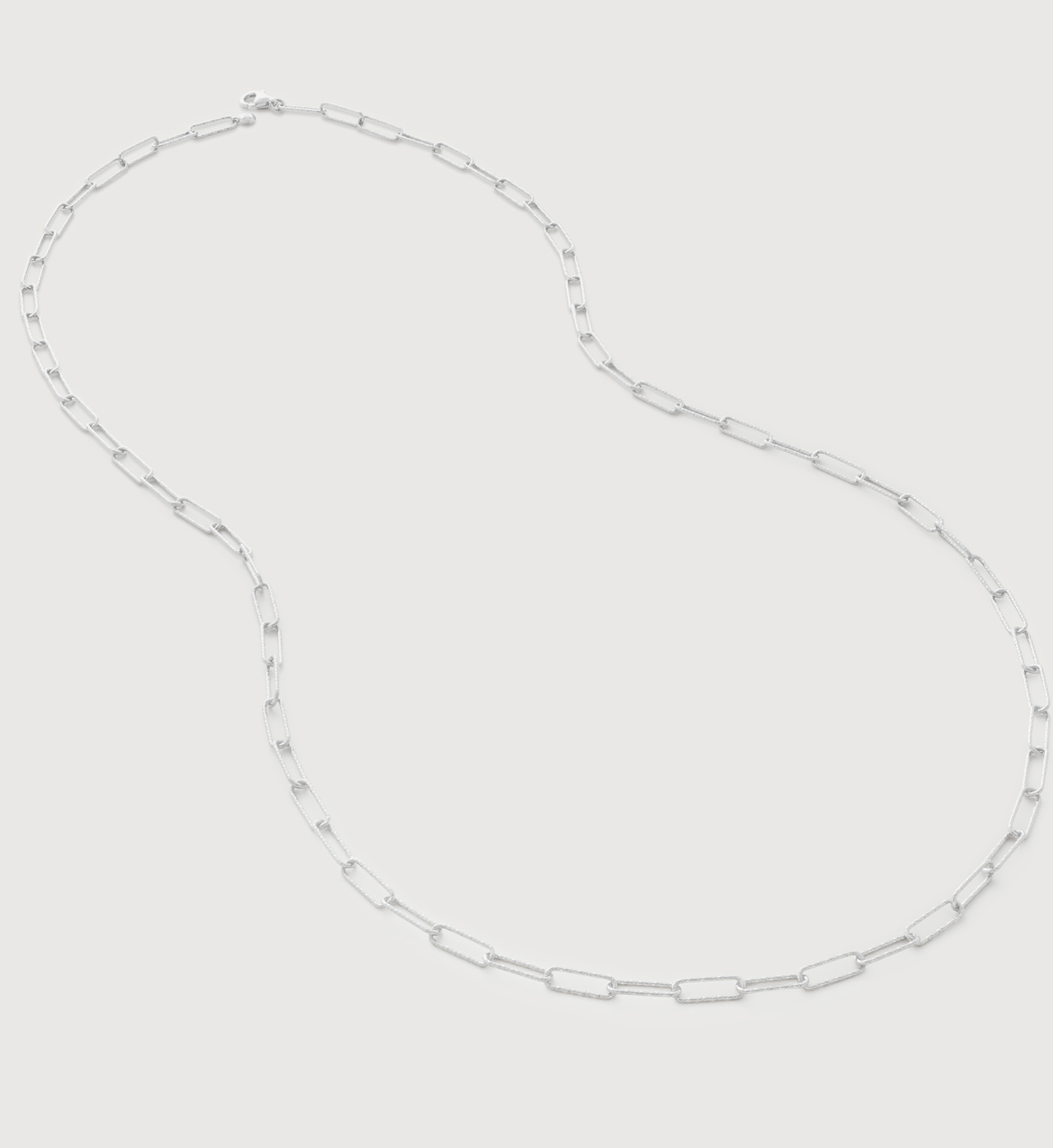 Alta Textured Chain Necklace Adjustable 76cm/30' in Sterling Silver