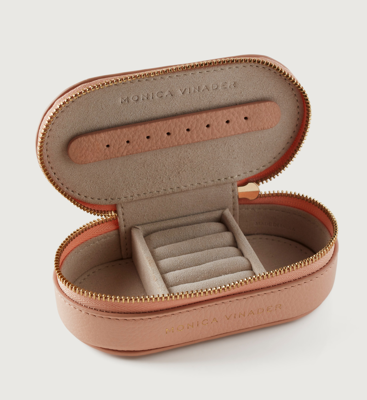 Leather Mini Oval Jewellery Box in Leather Satin Jewellery by