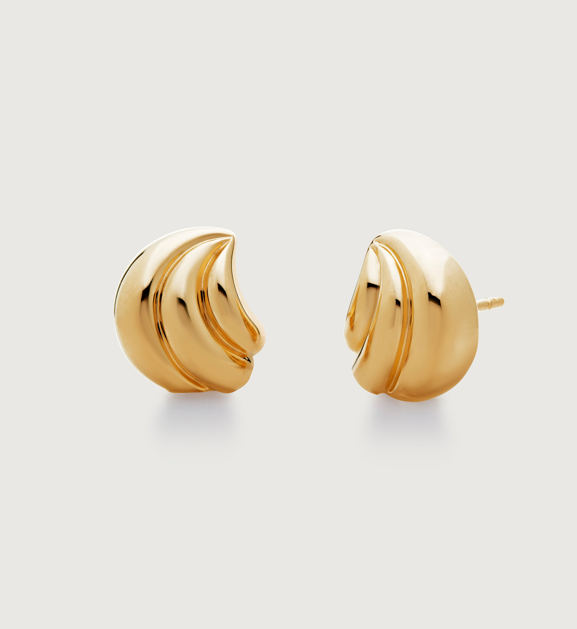 Swirl Stud Earrings in 18k Gold Vermeil on Sterling Silver | Jewellery ...