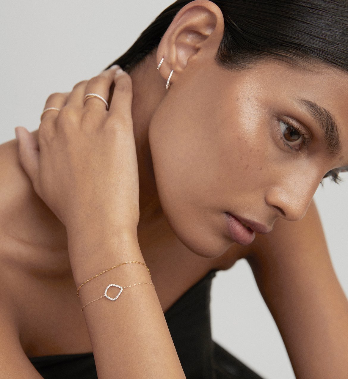 Lab Grown Diamond Riva Kite Chain Bracelet in 14k Solid Gold and Lab