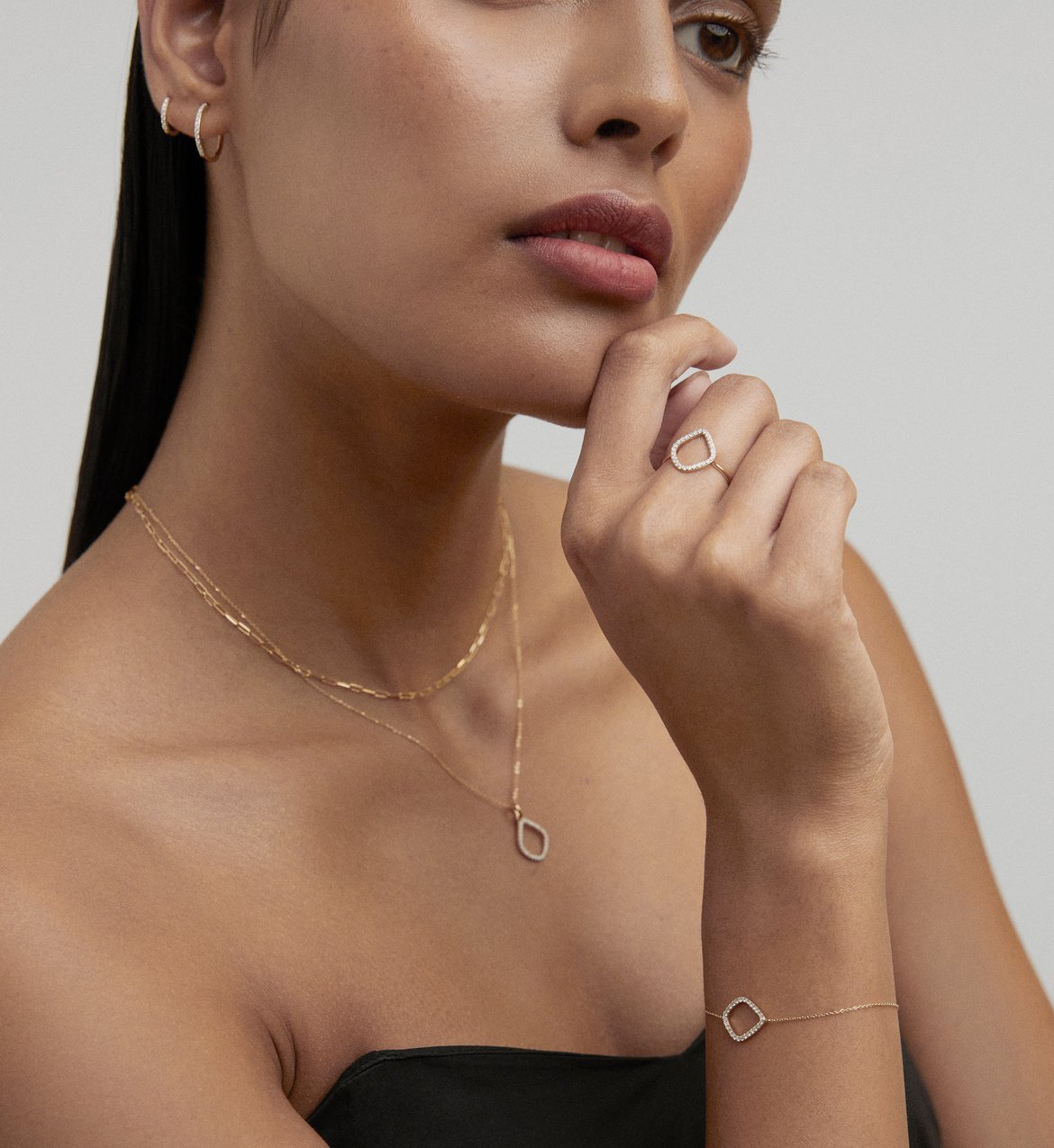 Lab Grown Diamond Riva Kite Ring in 14k Solid Gold and Lab Grown