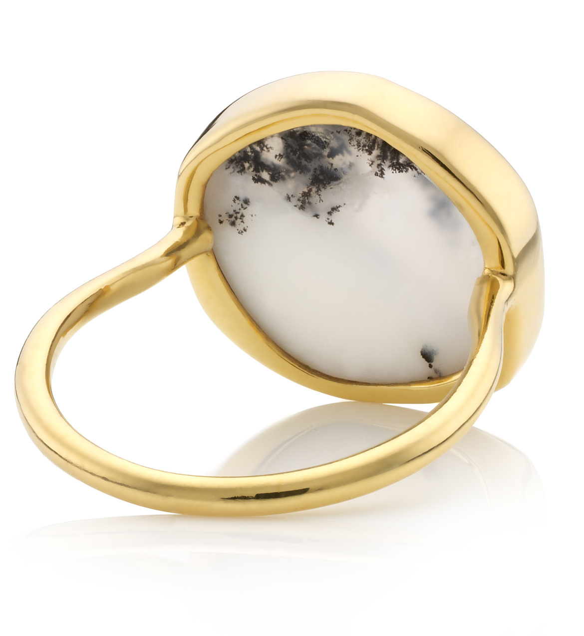 Atlantis Gem Ring in 18ct Gold Vermeil On Sterling Silver and Dendritic ...