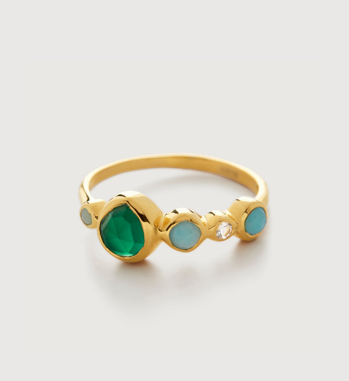 MV Siren™ Bezel Multi Gemstone Ring in 18k Gold Vermeil on Sterling ...