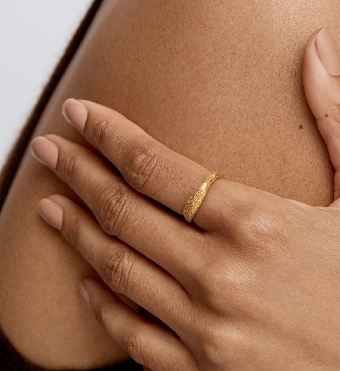 Antica Textured Stacking Ring in 18k Gold Vermeil on Sterling Silver ...