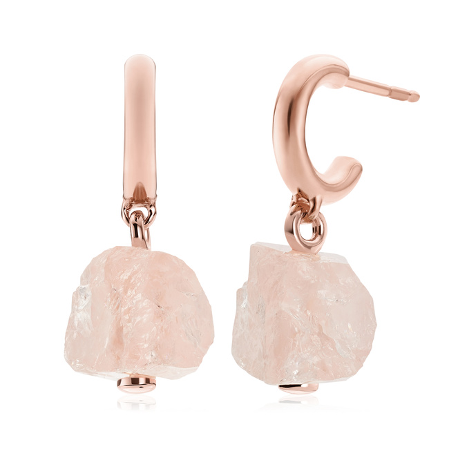 Gemstone Huggie Earrings in 18ct Rose Gold Vermeil on Sterling
