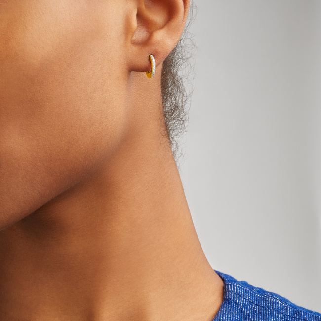 【MONICA VINADER】18KYGヴェルメイユ Disco Small フープピアス Disco Small Hoop Earrings in 18k Gold Vermeil on Sterling