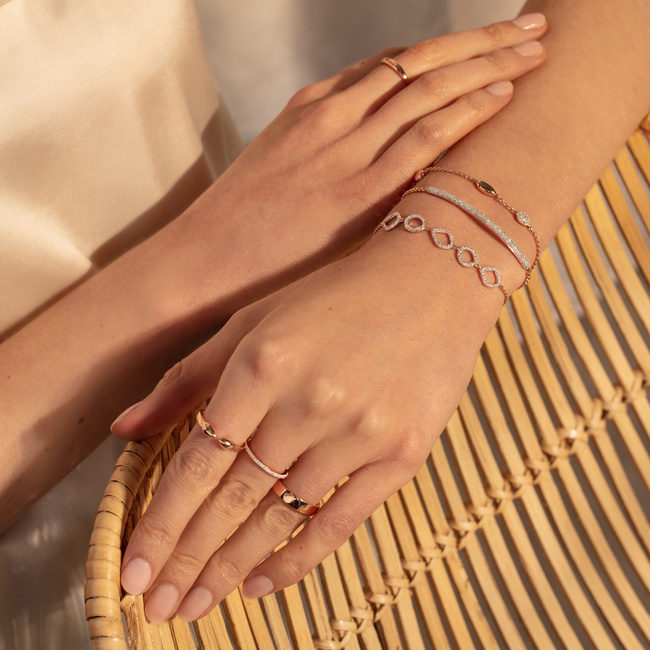 Nura Teardrop Mixed Station Diamond Bracelet in Sterling Silver