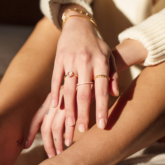 Riva Mini Kite Stacking Ring in 18k Gold Vermeil on Sterling