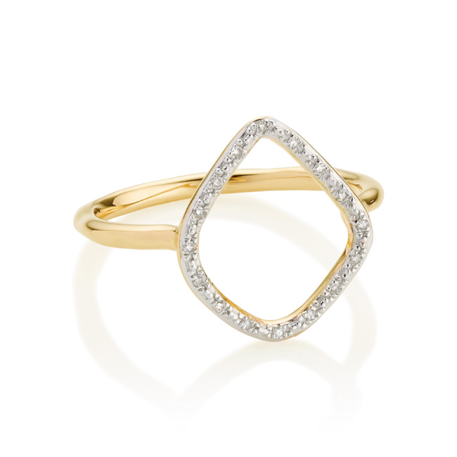 Gold Vermeil Riva Kite Diamond Ring - Diamond
