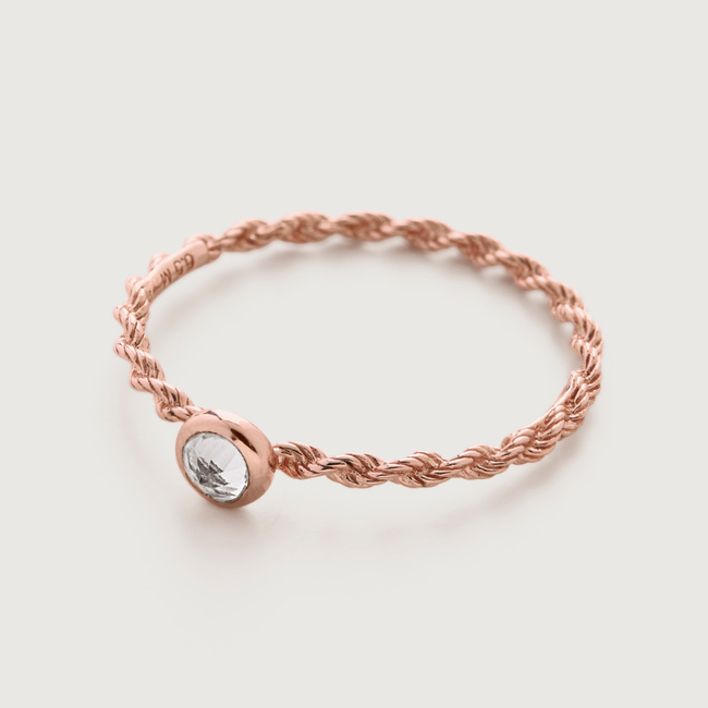 Corda Skinny Ring in 18ct Rose Gold Vermeil On Sterling