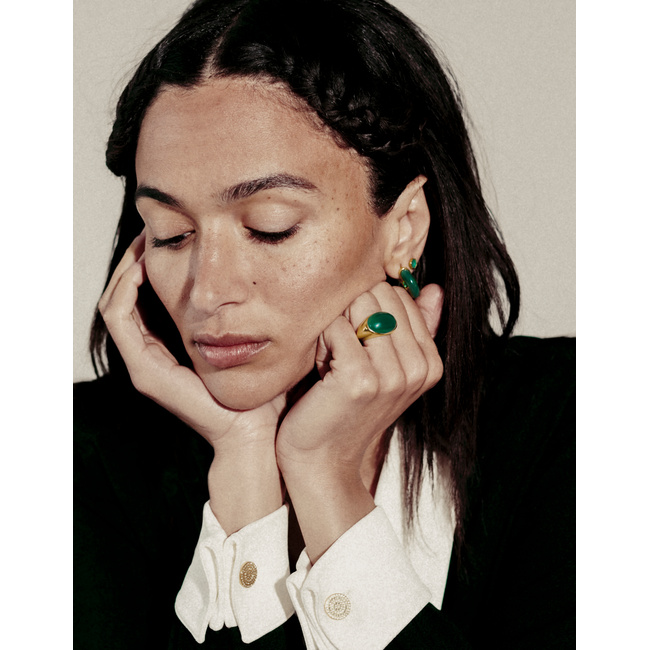 新作★Monica Vinader ☆ Kate Young Gemstone M/フープピアス Kate Young Gemstone Small Hoop Earrings in 18k Gold Vermeil