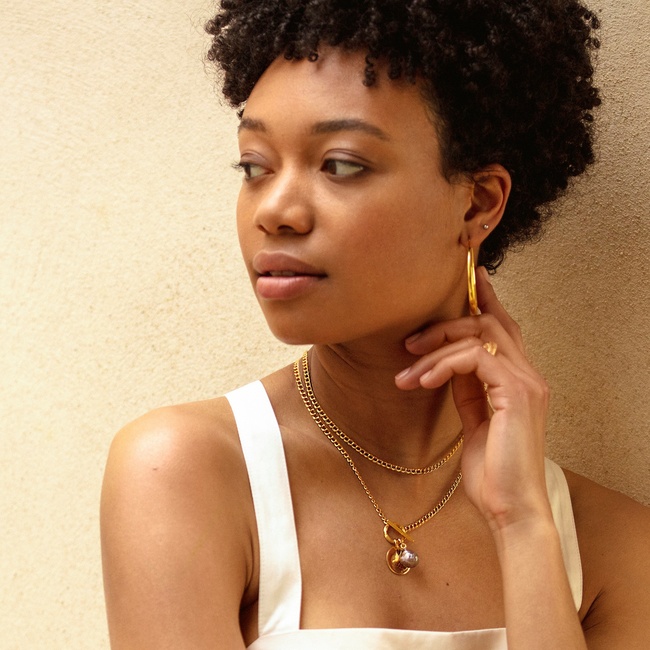 Groove T Bar Necklace 46cm/18' in Sterling Silver