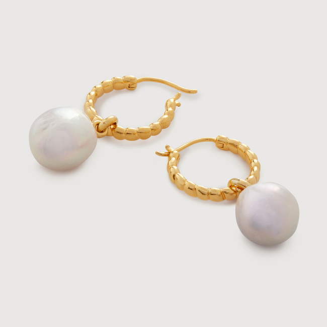 【HYERES LOR】25SS★ Nova 10K(Y) Pearl Earrings Nova Earrings Stainless Steel with Pearl