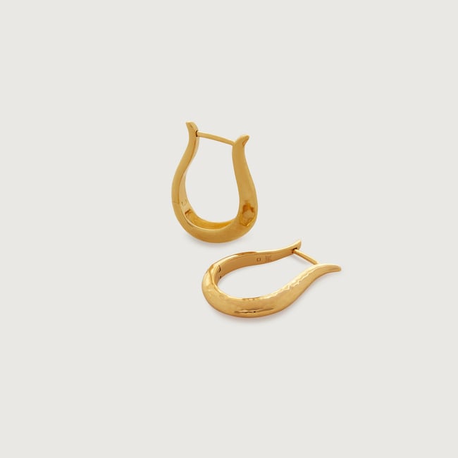 Deia Lyre Medium Hoop Earrings in 18k Gold Vermeil on Sterling
