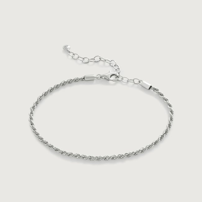 【MONICA VINADER】Rope Chain Bracelet Rope Chain Bracelet in Sterling Silver | Jewellery by Monica