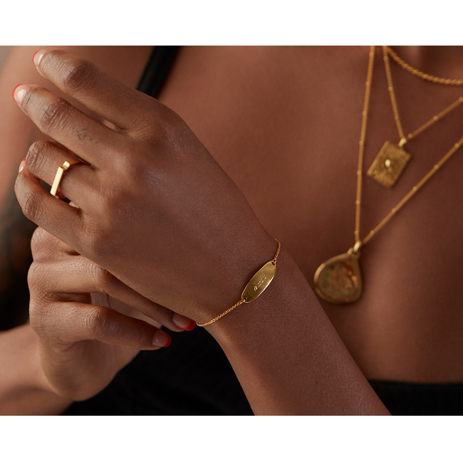 【MONICA VINADER】18KYGヴェルメイユ Signature Thin リング Signature Thin Ring in 18k Gold Vermeil on Sterling Silver