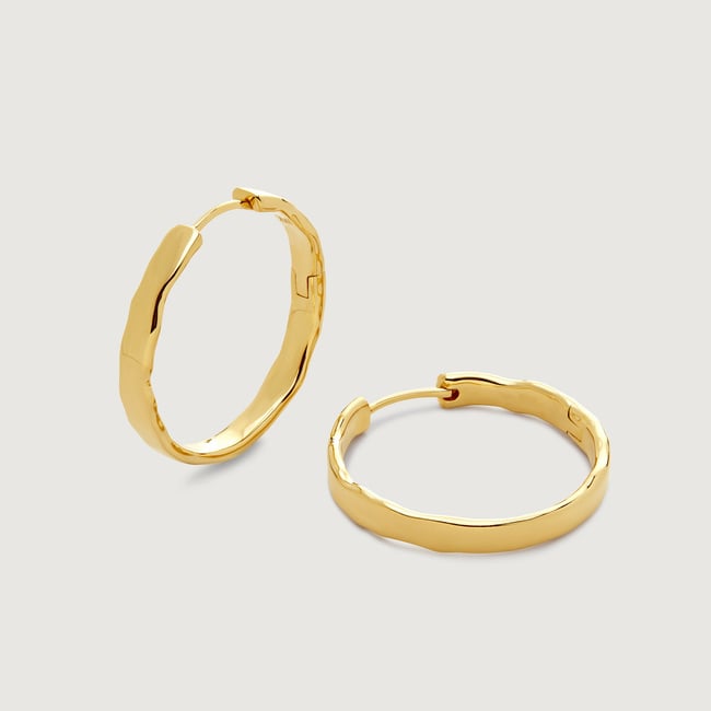 Gold Vermeil Siren Muse Wave Medium Hoop Earrings