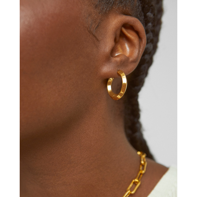 Power Medium Hoop Earrings in 18k Gold Vermeil on Sterling Silver
