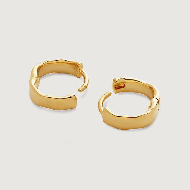 Siren Muse Wave Huggie Earrings in 18k Gold Vermeil on