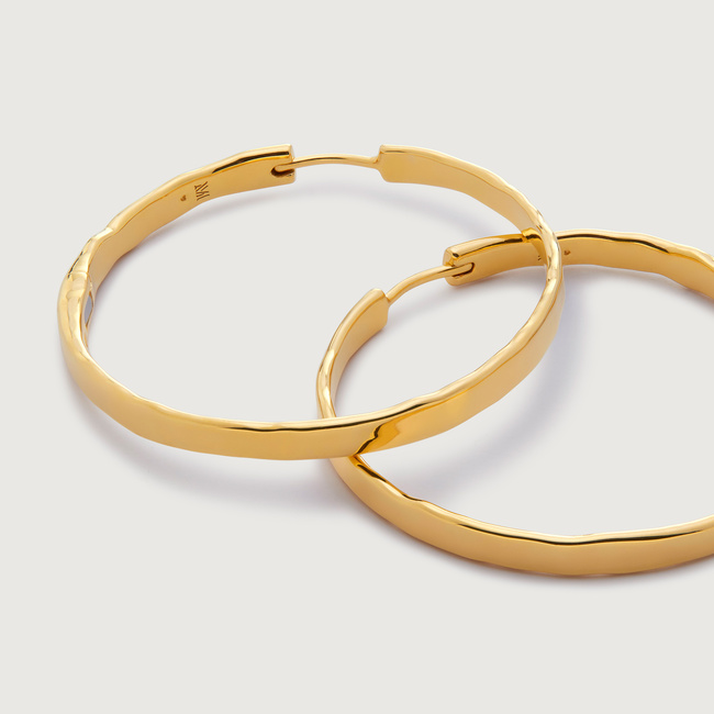 Siren Muse Wave Large Hoop Earrings in 18k Gold Vermeil on