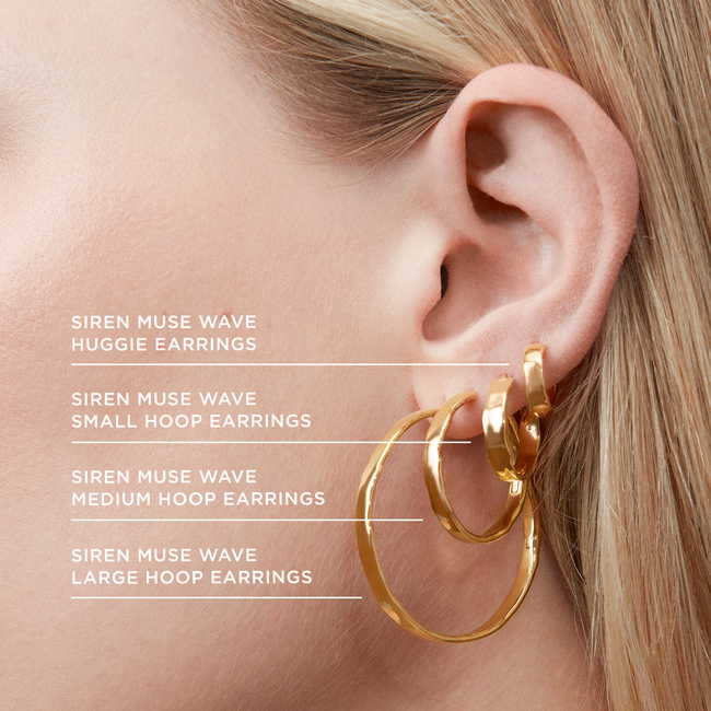 Siren Muse Wave Large Hoop Earrings in 18k Gold Vermeil on