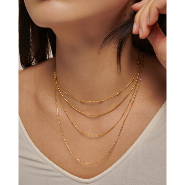 【極美品】20inch5MM OPEN-LINK NECKLACE Open Link Necklace Adjustable 51-56cm/20-22' in 18k Gold Vermeil
