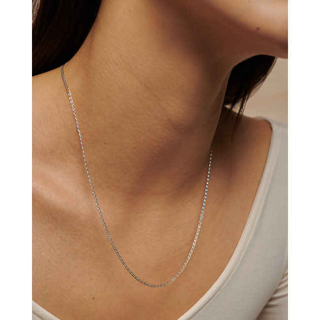 Open Link Necklace Adjustable 51-56cm/20-22' in Sterling Silver