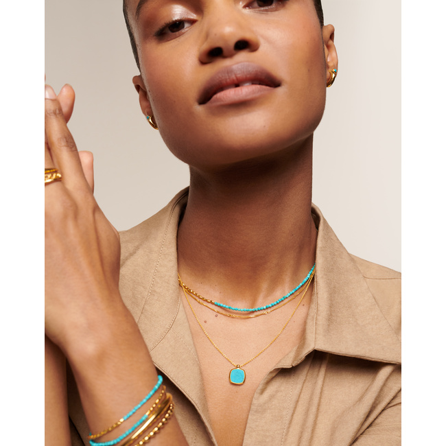 Delphi Gemstone Necklace Adjustable 41-46cm/16-18' in 18k Gold