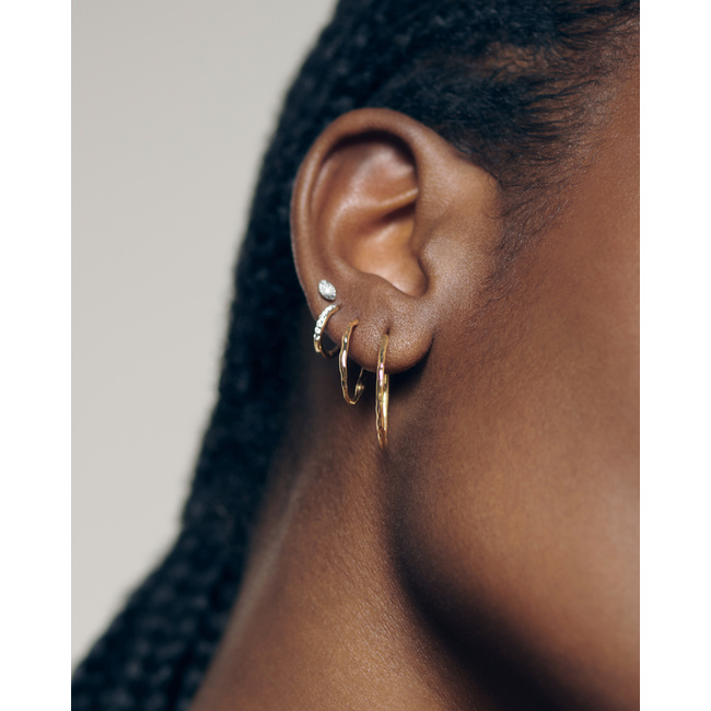 トモ VIVIFY HOOP PIERCE Lsize Siren Small Hoop Earrings in 14k Solid Gold | Jewellery by