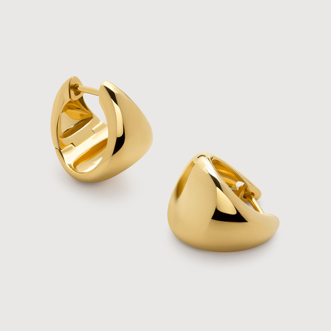 ピアス Monday Edition _ Glittering Golden Hoop Earrings (Small) Tapered Small Hoop Earrings in 18k Gold Vermeil on Sterling