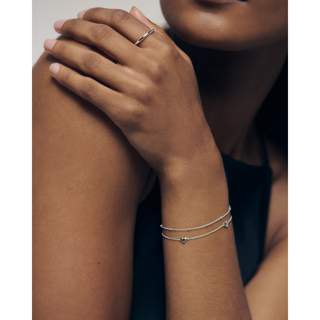 【MONICA VINADER】Heart Station Chain Bracelet ブレスレット Heart Chain Bracelet in 18k Gold Vermeil on Sterling Silver