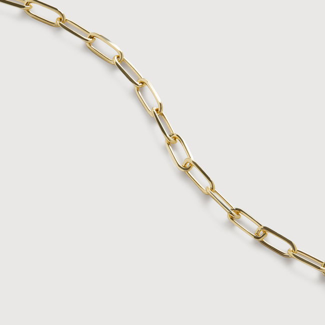 Mini Paperclip Choker Chain Necklace 16' in 14k Solid Gold
